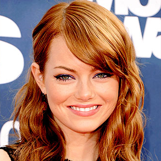 Emma Stone with blonde hair and Emma stone with red hair